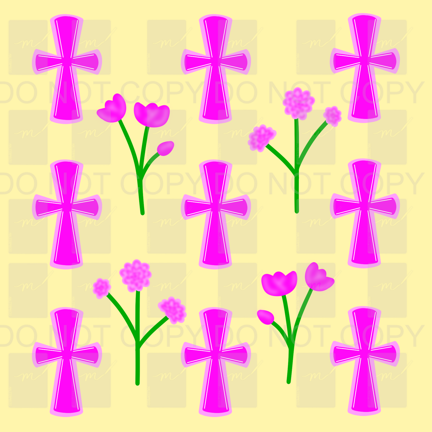 Spring Cross Seamless Pattern PNG