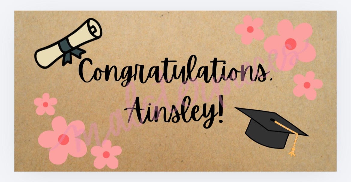 Flower Graduation Banner Mockup