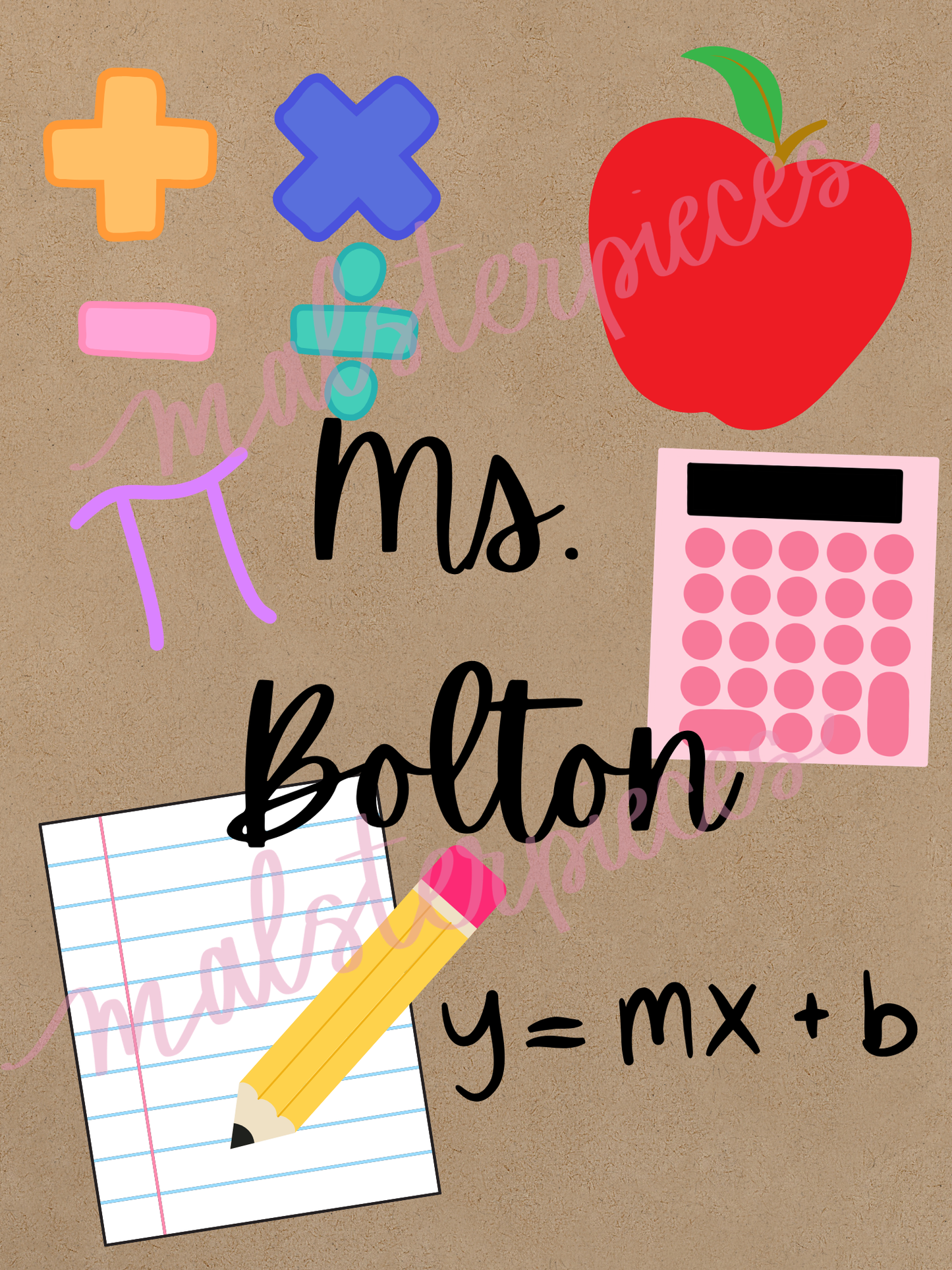 Math Teacher Clipboard Mockup