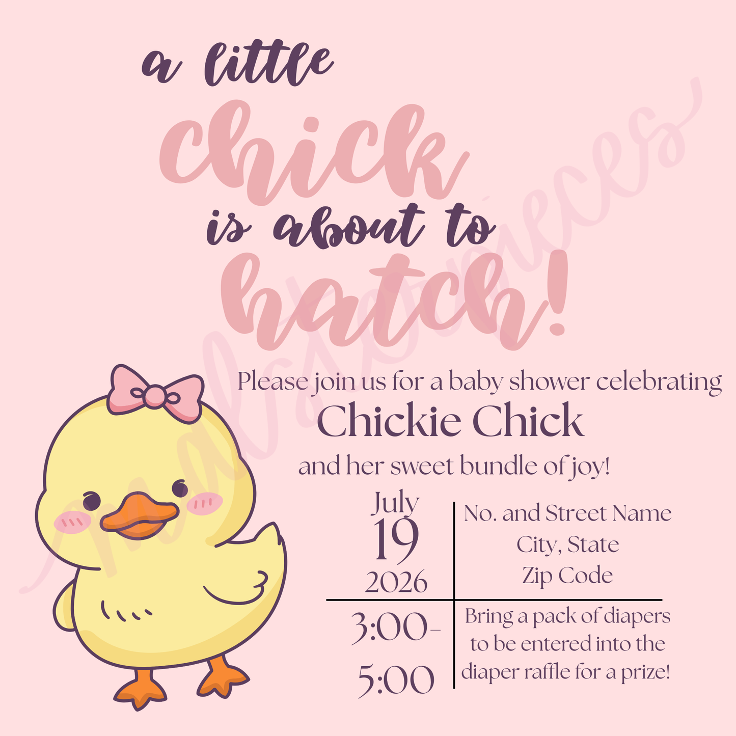 Little Chick is about to Hatch Baby Shower Template Kit
