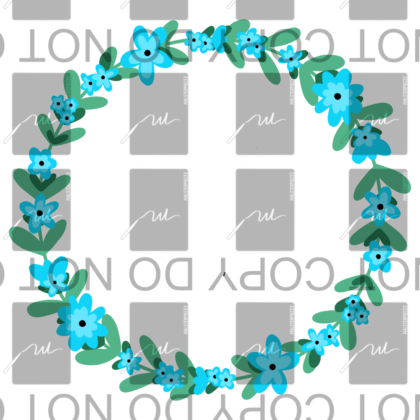 Blue Flower Border PNG