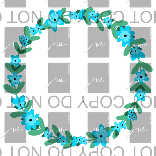 Blue Flower Border PNG