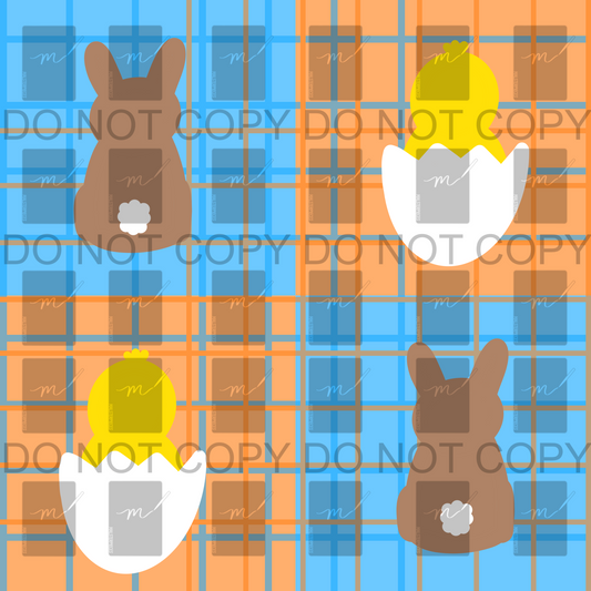 Easter Bunny & Chick Seamless Pattern