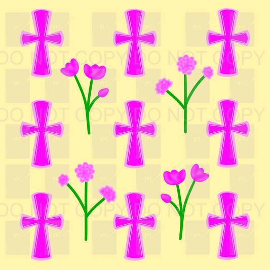 Spring Cross Seamless Pattern PNG