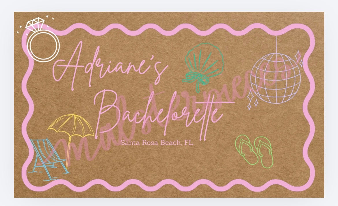 Beach Bachelorette Banner Mockup