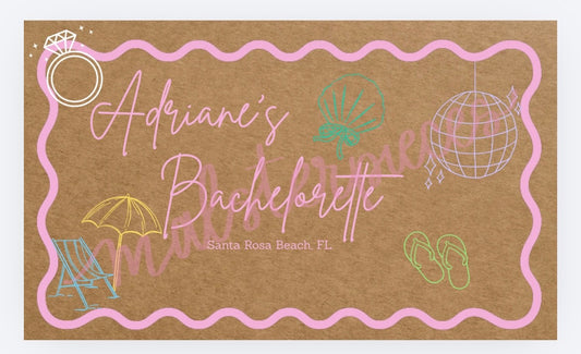 Beach Bachelorette Banner Mockup
