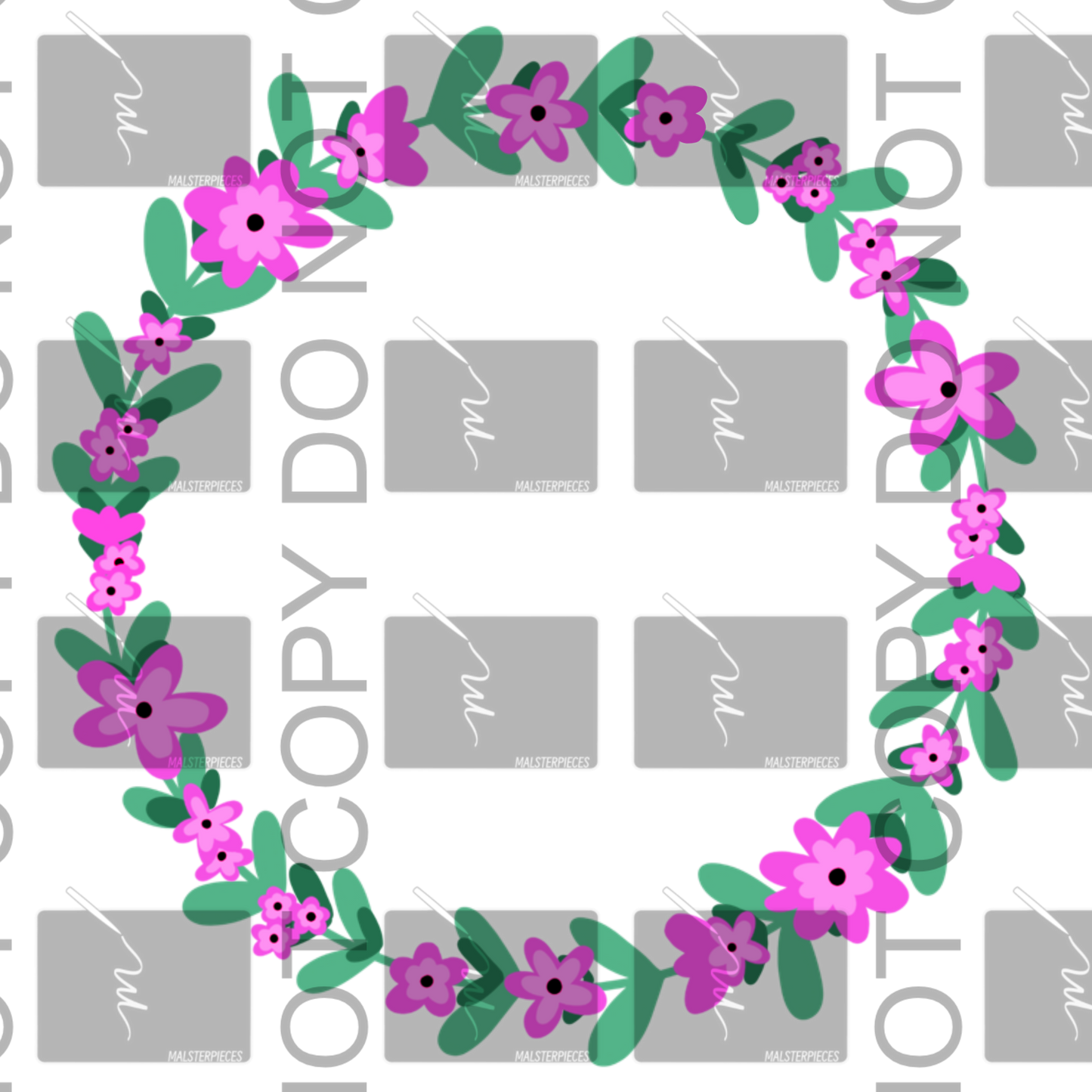 Pink Flower Border PNG