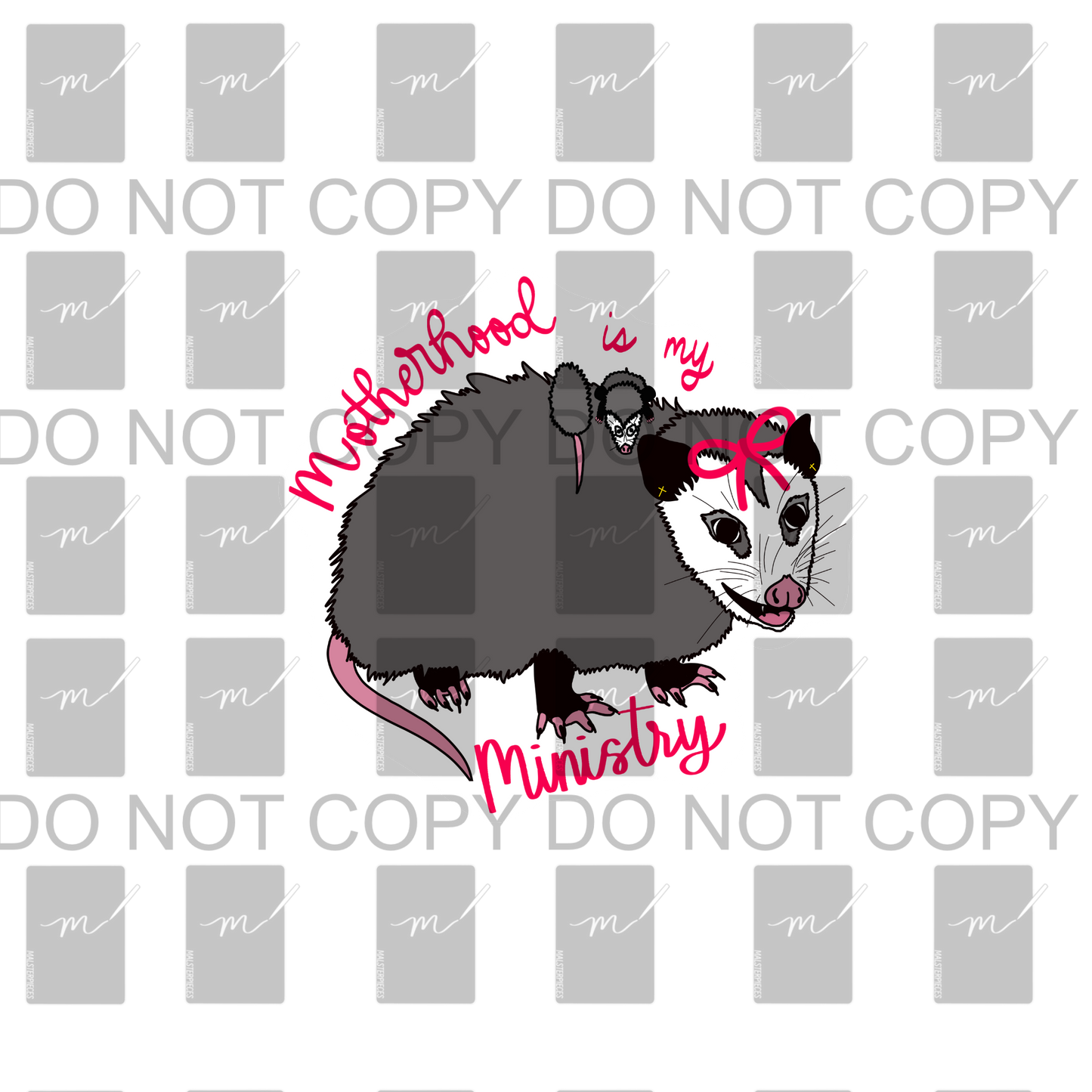 Opossum Motherhood Sticker PNG
